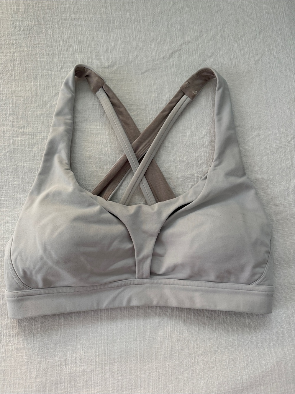Lululemon White Crisscross Sports Bra